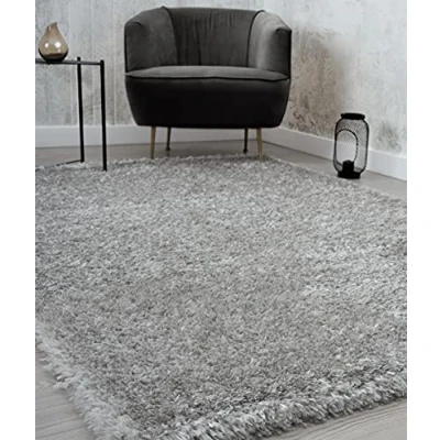 Image of Mia&#039;s Teppiche Fiona Rug Living Room, Bedroom Silver 60x110 cm High Pile