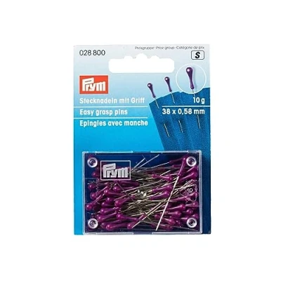 Image of Prym Grasp Pins, Metal, Purple, 9.3 x 6.7 1.5 cm