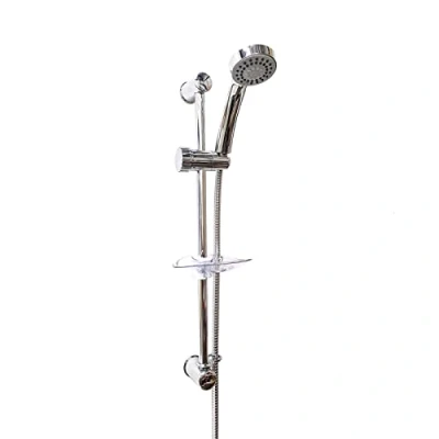 Image of Shower Riser Kit Rails Adjustable Head and Hose Pipe Rainfall Handheld with Fittings Holder for Set (Chrome)