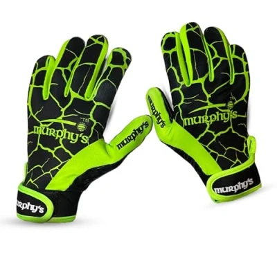 Image of Murphy&#039;s Unisex Murphy s Gaelic Gloves, black/lime, 9 Medium UK