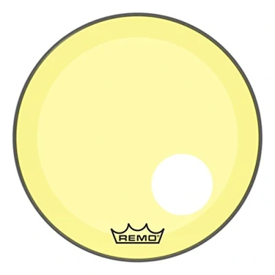 Image of Remo Colortone Powerstroke 3 P3 1320 CT YEOH Drum Head Clear Ported 20 Inches Yellow