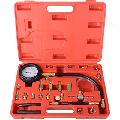 Image of Petrol Fuel Injection Pump Injector Pressure Tester Gauge Kit 0 140PSI for CAR Truck Motorcycle
