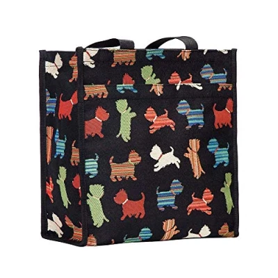 Image of Signare Womens Fashion Tapestry Shopper Bag Shoulder Animal (Scottie)