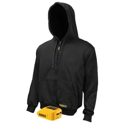Image of DEWALT DCHJ067B M 20V/12V MAX Bare Hooded Heated Jacket, Black, Medium