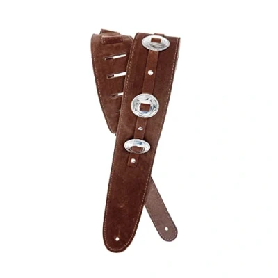 Image of D&#039;Addario Accessories Guitar Strap Electric Strap, Acoustic &amp; Bass Conchos Brown