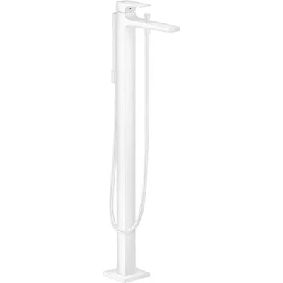 Image of hansgrohe 32532700 Metropol Single Bath Mixer Floorstanding with Lever Handle Matt White Floor Standing