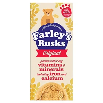 Image of Farley&#039;s All Ages 4 6 Months Onwards Rusks Original 150g (Pack of x 9s)