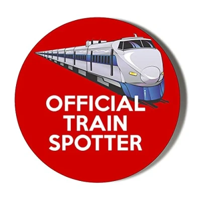 Image of Gift Insanity OFFICAL TRAIN SPOTTER RETRO 38mm Small Novelty Badge