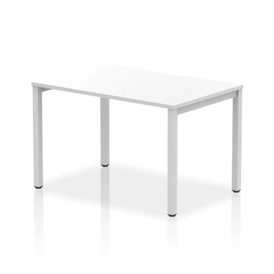 Image of Evolve Single Silver Frame Bench Desk 1200 White BE136