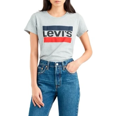 Image of Levi&#039;s Women&#039;s The Perfect Tee Sportswear Logo T Shirt, Heather Grey, XS