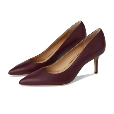 Image of Lauren Ralph Women&#039;s Lanette Nappa Leather Pumps, Pinot Noir, 7 UK