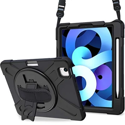 Image of ProCase Rugged Case for 10.9 Inch iPad Air 5th / 4th Generation, Heavy Duty Shockproof Rotating Protective Cover 10.9&quot; Gen 2022 2020 Black