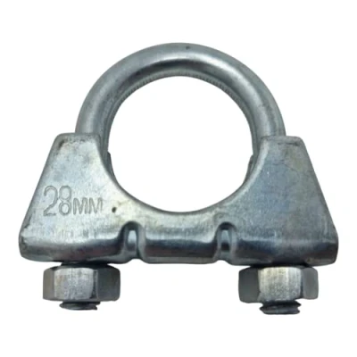 Image of 28mm Universal U Bolt Exhaust Clamps Heavy Duty Clamp &amp; Nuts (Pack of 2)