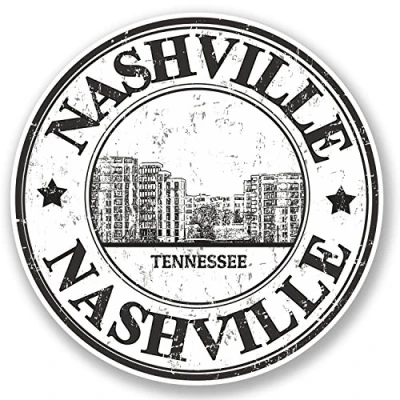 Image of 2 x Nashville Tennessee Vinyl Sticker iPad Laptop Car Luggage Travel Tag #4773 (10cm 10cm)