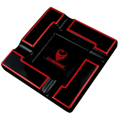 Image of GERMANUS Cigar Ashtray &quot;Quartett&quot; in Red and Black
