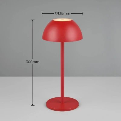 Image of RL LIVE YOUR LIGHT Reality Leuchten Ricardo R54106110 LED Outdoor Battery Table Lamp Plastic Red with 1.7 Watt LED, 4 Way Touch