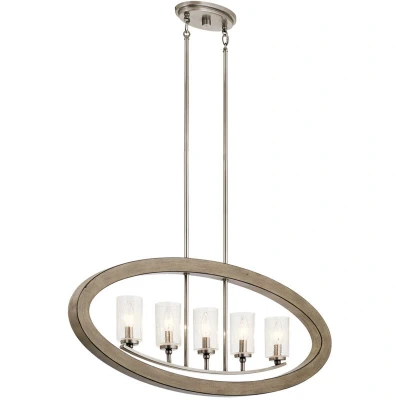 Image of Kichler Grand Bank 5 Light Chandelier Antique Grey