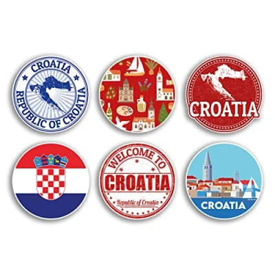 Image of 6 x 10cm Croatia Vinyl Stickers Croatian Country City Travel Map Flag Holiday Luggage Design Gift #78841