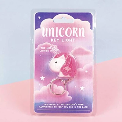 Image of Fizz Creations 1432 Unicorn Key Ring Light, White and Pink, One Size