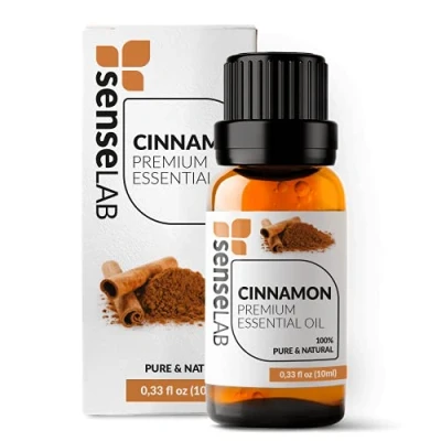 Image of SenseLAB Cinnamon Essential Oil — 100% Pure Extract Therapeutic Grade Oils for Diffuser and Humidifier Uplifts Mood Eases Tension (10 ml)
