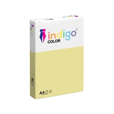 Image of Indigo® A4 80gsm Coloured Copier Paper Multifunctional Ream 500 Sheets Light Yellow