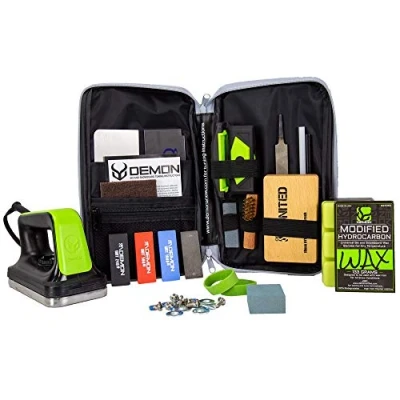 Image of Demon Mechanic Elite X Ski Tuning Kit &amp; Snowboard with Wax Iron, and Edge Tuner w/Diamond Files