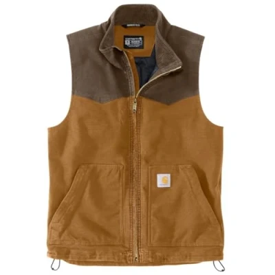 Image of Carhartt Men&#039;s Montana Rugged Flex Relaxed Fit Duck Vest, Brown, XXL