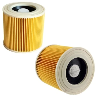 Image of FIND A SPARE 2x Filter for Kärcher Vacuum Cleaner [WD3, WD2, WD1, MV3, MV2, A, K, KNT, NT, SE, VC] 2 Round Filters + Closure Screws Allergy Sufferers against Fine Dust/Odors [WD 3 1 MV]