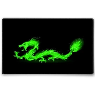Image of Silent Monsters Mouse Mat Small 24 x 20 cm / 10 8 inches, Pad Design: Fire Dragon, Stitched Edges, Mousemat for Office and Gaming, Mousepad Non Slip Rubber Base, Desk