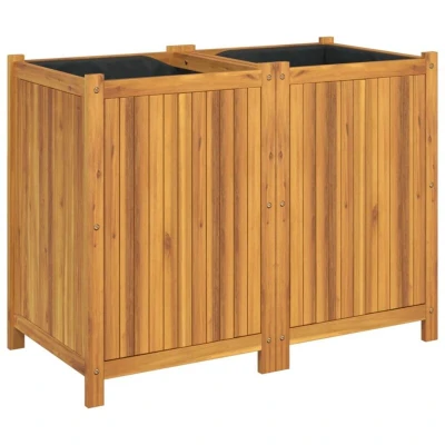 Image of vidaXL Garden Planter with Liner 100x50x75 cm Solid Wood Acacia
