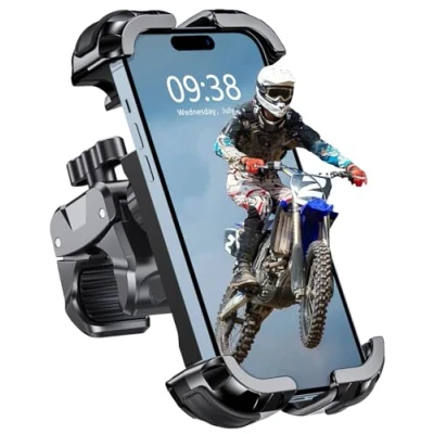 Image of Babacom Bike Phone Holder, Upgrade Motorbike Holder [1s Lock][Secure Protection], 360 Rotatable for Mountain Bike/ATV Handlebar Accessories, Compatible with iPhone/Galaxy 4.7 6.8&quot;