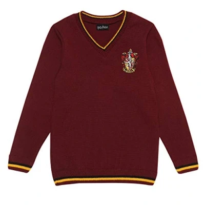 Image of Harry Potter Gryffindor House Knitted Jumper, Kids, 5 13 Years, Burgundy, Official Merchandise