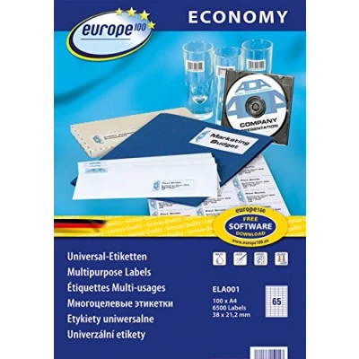 Image of Avery Zweckform ELA001 e100 Labels 38x21.2 mm Laser Copy Inkjet 100 Sheets