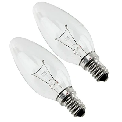 Image of SPARES2GO Candle Bulbs for Dimplex Electric Heater/Fire (Pack of 2, 40 Watt)