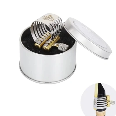 Image of Rochix Stainless Steel Ligature Silver Plated for Bb Clarinet/Alto Saxophone Sax