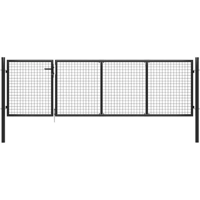 Image of vidaXL Garden Gate Steel 350x100 cm Anthracite