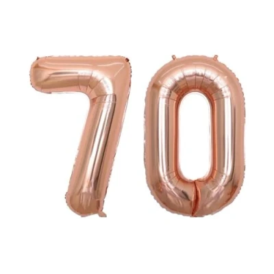 Image of Rose Gold Number 70 Foil Balloon, 101cm