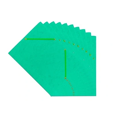 Image of Interdruk Elasticated File Folder A4 Colorspan 3 Flap Pressboard Green (10 Pack)
