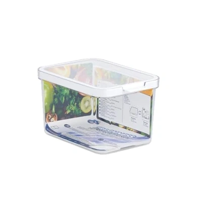 Image of CARE + PROTECT Fridge Food Storage Container with Lid, Large 2.15L, Ergonomic Easy Open Handle, Stackable, Organizer, Keep Fresh Longer, Transparent, BPA Free, Dishwasher Safe