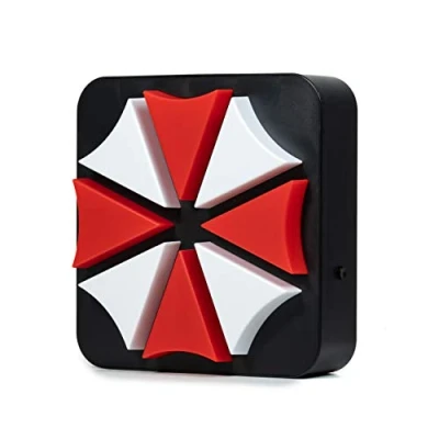 Image of Numskull Resident Evil Umbrella Corp 3D Lamp Wall Light , Plastic Ambient Lighting Gaming Accessory for Bedroom, Home, Study, Office, Work Official Capcom Merchandise