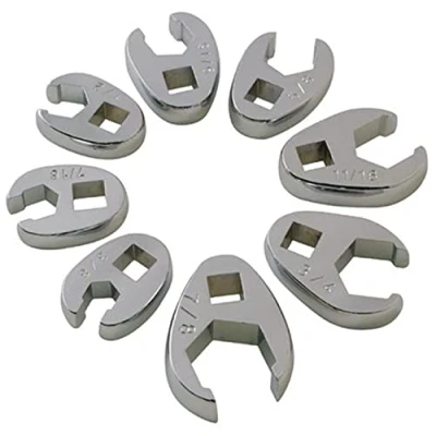 Image of Sunex Tools 9708 3/8 Inch Drive Fractional Crowfoot Flare Nut Wrench Set, 7/8 Inch, Fully Polished, 8 Piece