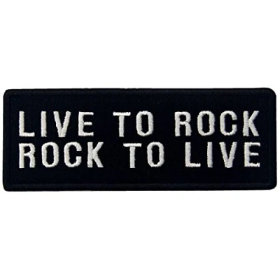 Image of Live to Rock Embroidered Iron On Sew Patch