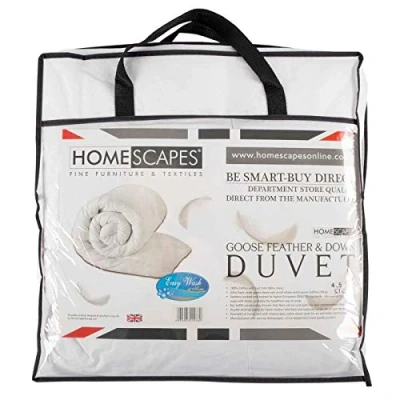 Image of HOMESCAPES Kids Cot Duvet 120 x 150 cm 4.5 Tog Goose Feather &amp; Down Anti Allergen Luxury Washable Toddler Quilt, RDS Certified.