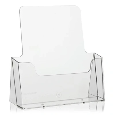 Image of VITAdisplays Table Brochure Stands, Flyer Holder (Transparent, DIN A4) Pack of 2
