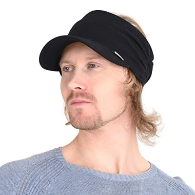 Image of CHARM Sports Sun Visor Hat SPF UV Protection Japanese Design Peak Cap for Men &amp; Women Tennis Jogging Running Black