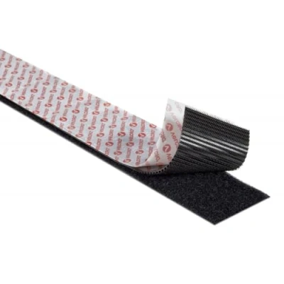 Image of VELCRO® Brand Black PS51/PS52 ULTRAMATE® Industrial Strength Stick On Self Adhesive Tape 50mm(W) 1M Long