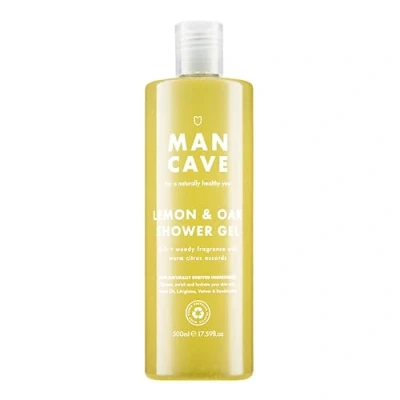 Image of ManCave Lemon and Oak Shower Gel for Men, Refreshing Aroma with Oil, Bergamot Rosemary, Sulphate Paraben Free, Natural, Vegan, Cruelty 500 ml