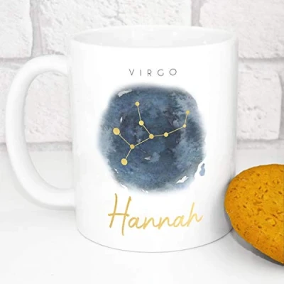 Image of Personalised Star Sign Mug Custom Zodiac Horoscope Add Your Name (Virgo)