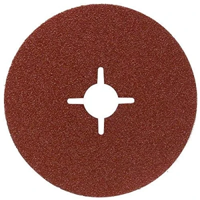 Image of Bosch 2609256250 Fibre Sanding Disc for Angle Grinder Clamped Wood and Metal 125mm 22mm Bore 36 Grit