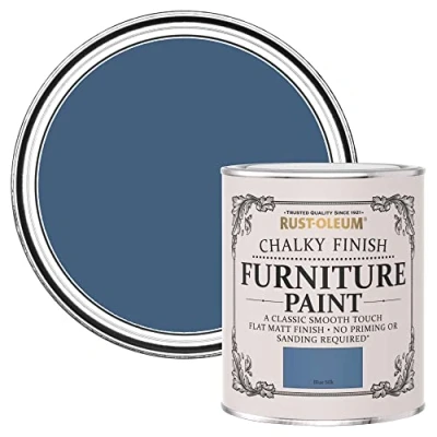 Image of Rust Oleum Blue Upcycled Furniture Paint in Chalky Finish Silk 750ml
